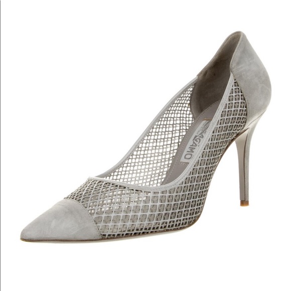 Salvatore Ferragamo Shoes - Salvatore Ferragamo Lasercut Accent Suede Pumps 7